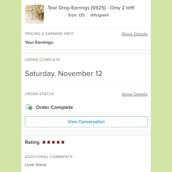 Tear Drop Earrings (S925) - Only 1 left! - Picture 6 of 6